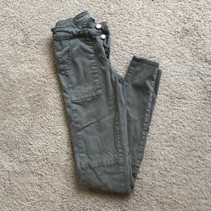 American Eagle army green/gray jeans