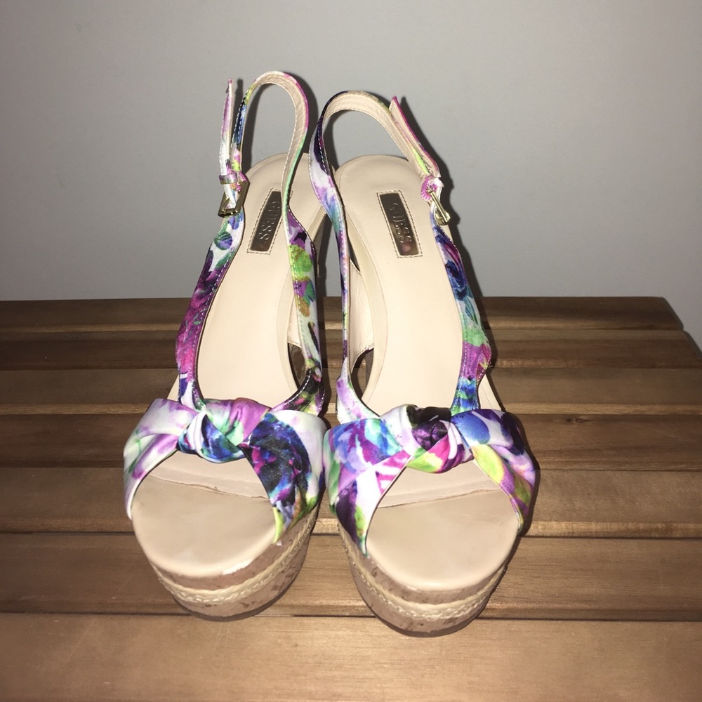 Guess Floral Summer Wedges