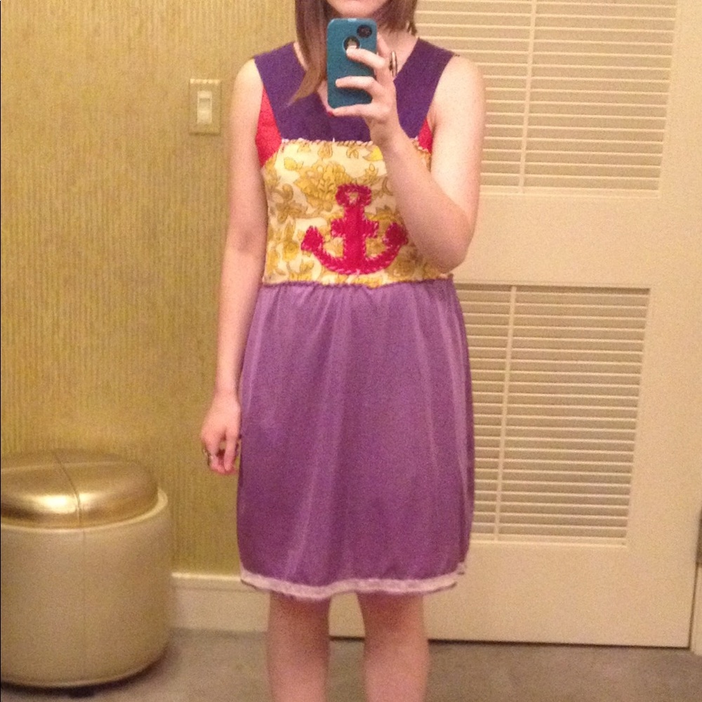 Upcycled Mixed Textile Anchor Dress