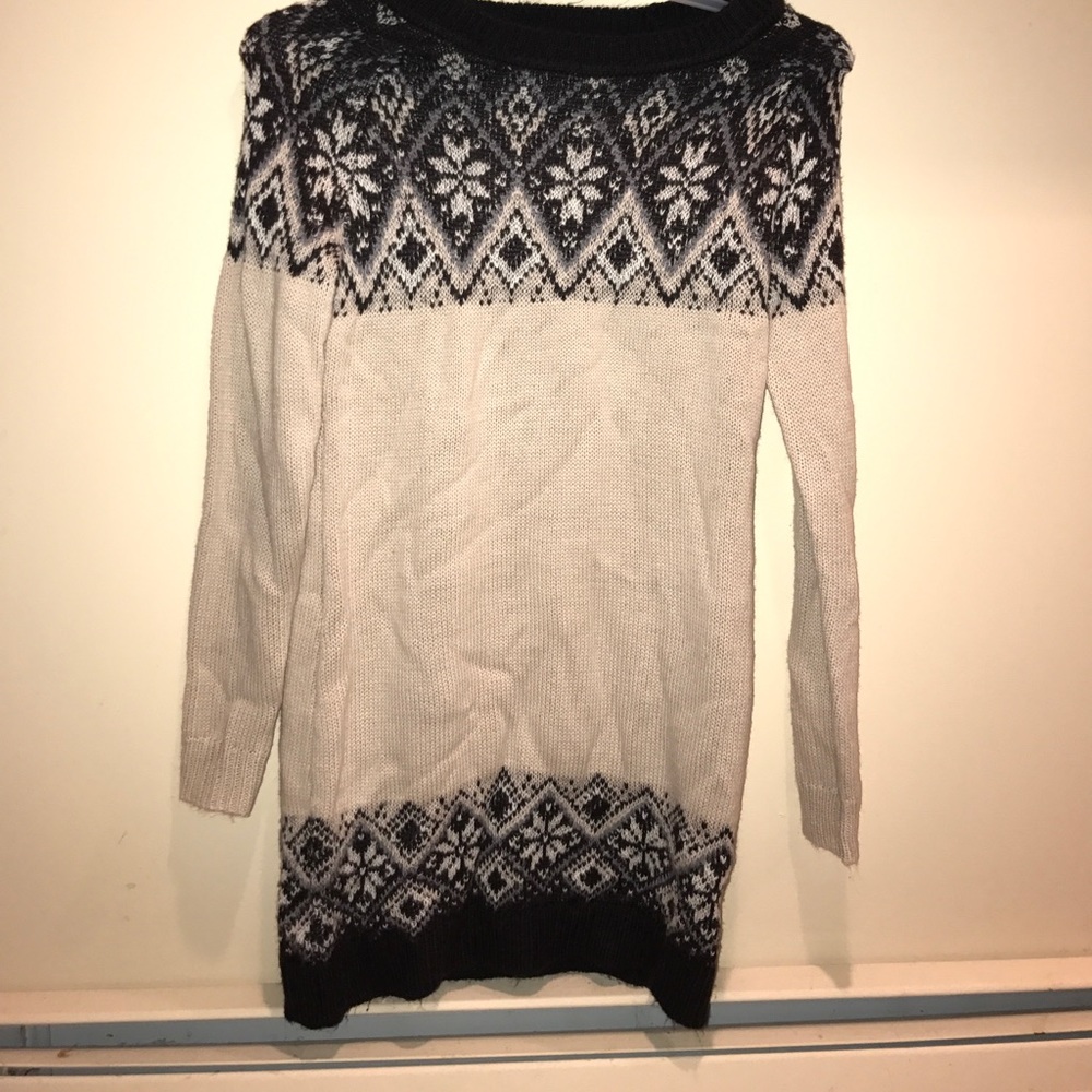 Tan and brown sweater dress