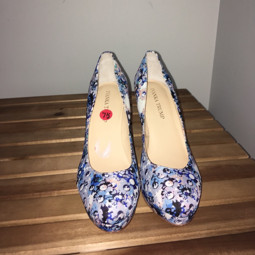 Ivanka Trump Multi Blue Floral High Heels