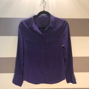 JCrew Purple Silk Blouse