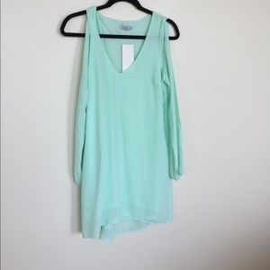 Light blue open arm dress