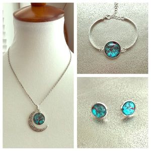Turquoise Half-Moon Jewelry Set