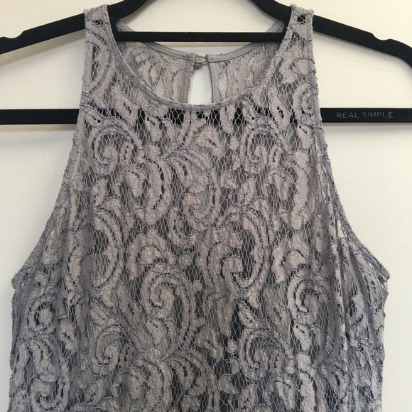 J Crew Light Gray Lace- High Neck - Picture 2 of 5