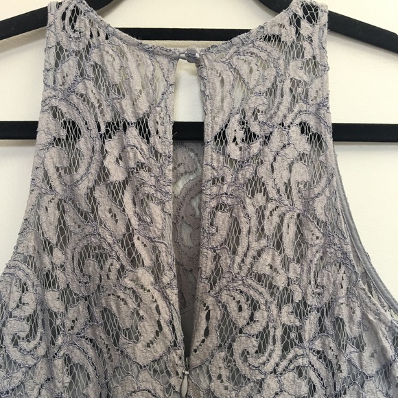 J Crew Light Gray Lace- High Neck - Picture 3 of 5