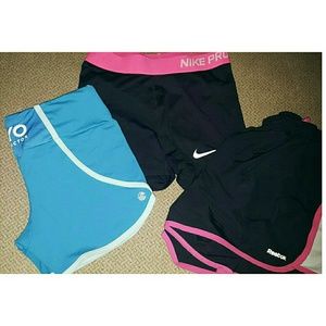 Three workout shorts