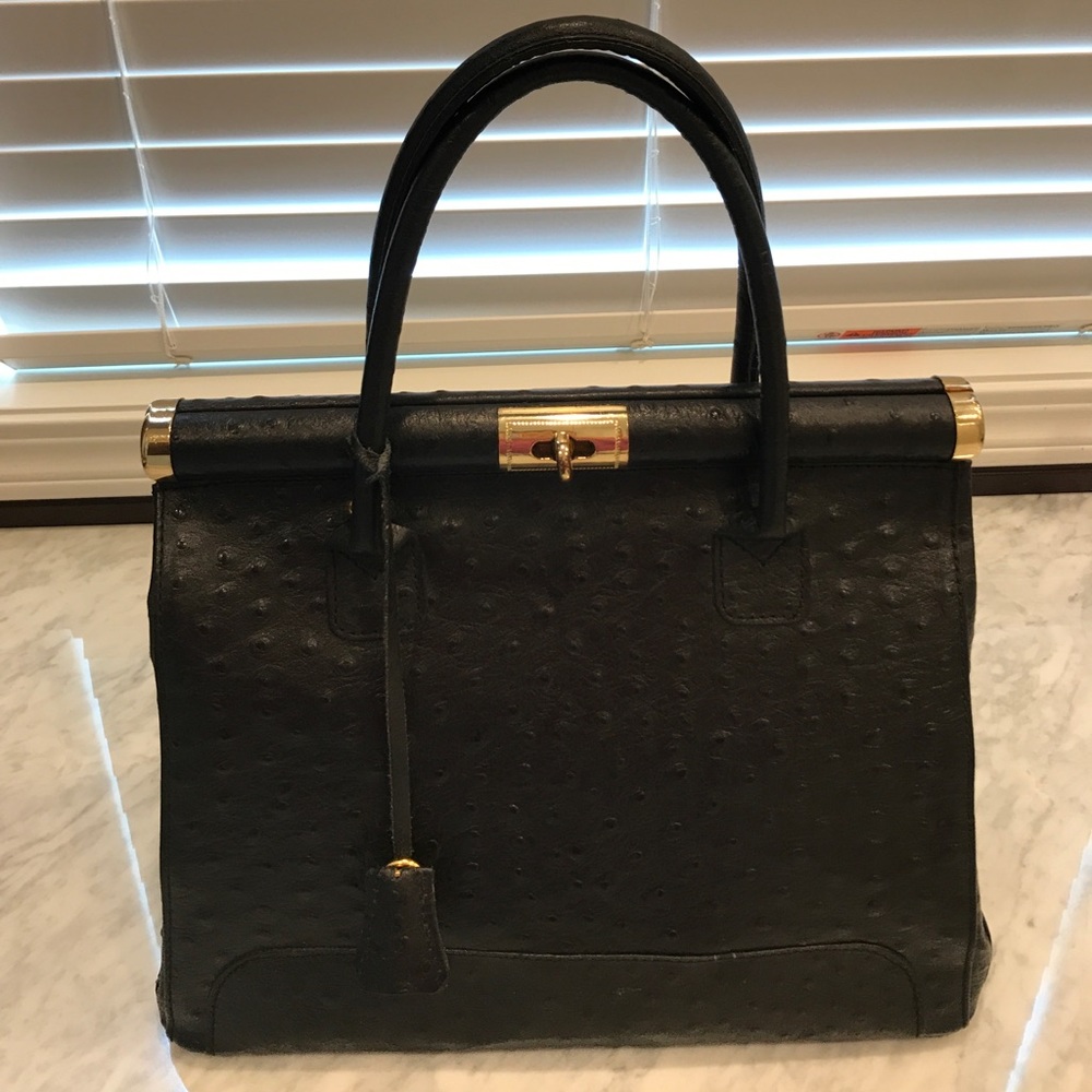 Black Leather Purse- made in Italy