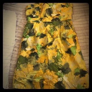 Strapless tie dye style dress with pockets