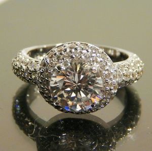Sterling Silver 2ct Cluster Ring