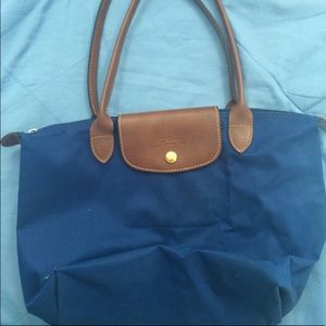 Blue Long Champ Tote Medium