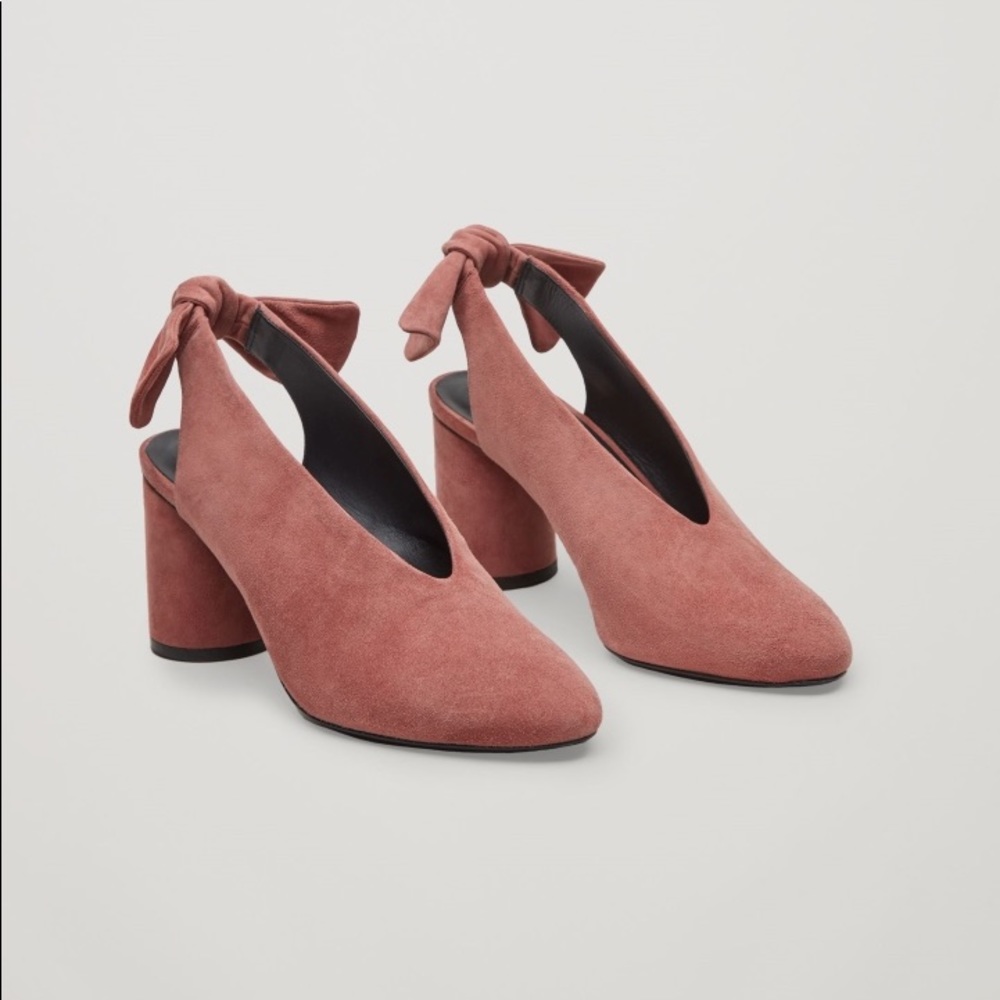 ❌❌SOLD❌❌ ✨NEW✨ COS suede slingback bow pumps - Picture 2 of 3