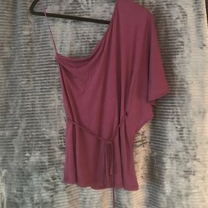 Express one shoulder purple top w
