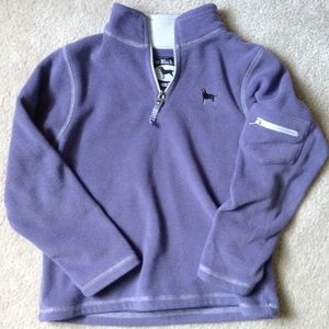 purple black dog half zip fleece