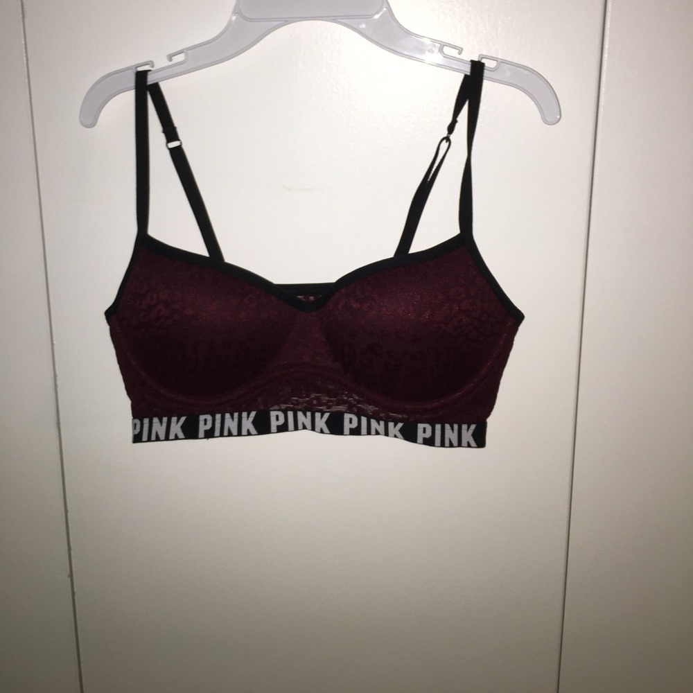 Red Cheetah Lace Pink Bra