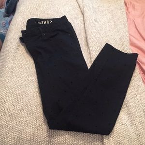 NWOT Gap Black Polka Dot Jeans