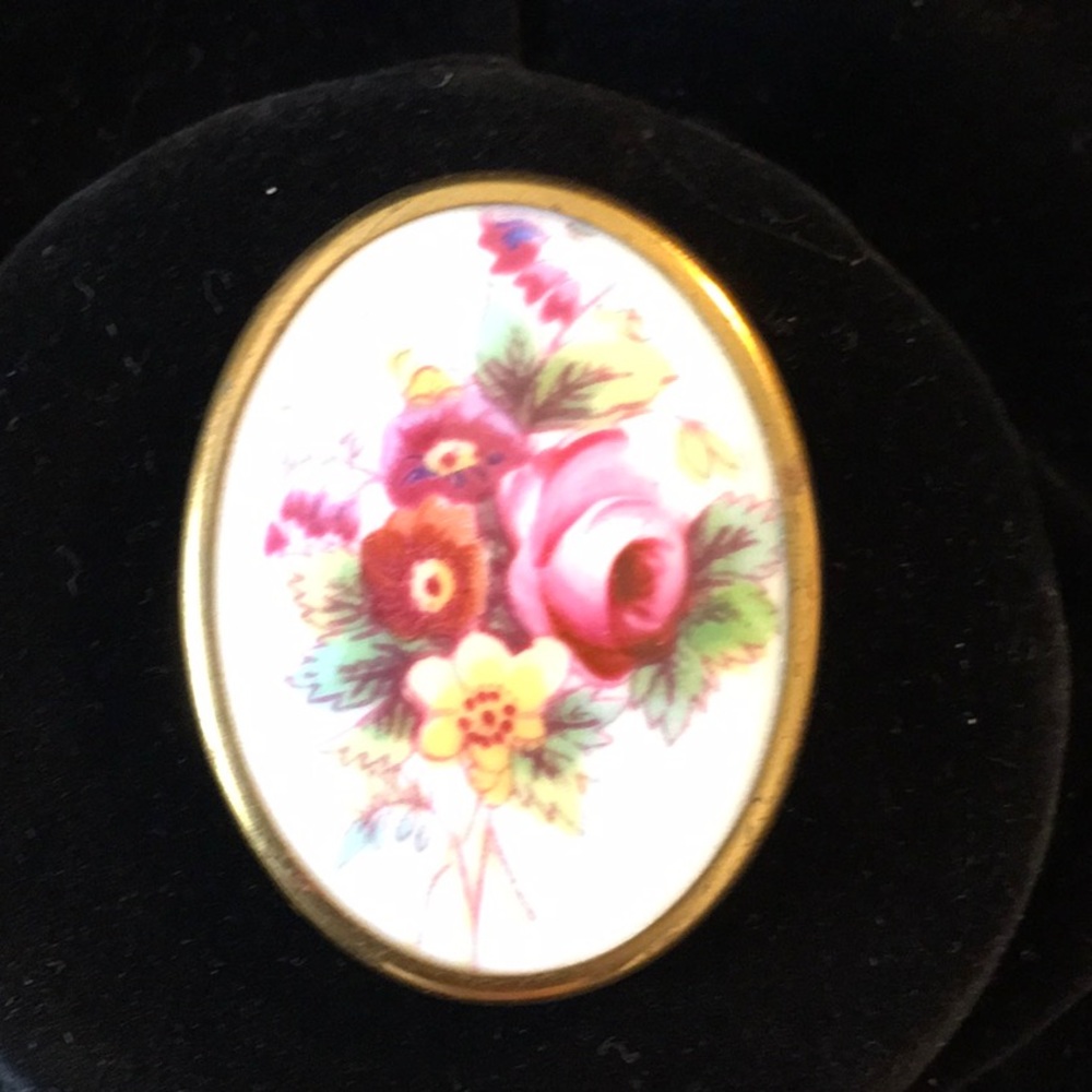 Royal Worcester fine china brooch/ pin