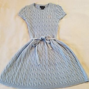 Ralph Lauren Girls Sweater Dress Light Blue 8-10