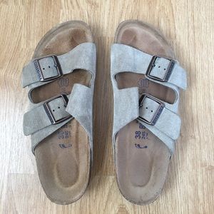 BIRKENSTOCK - Suede Taupe Sandals