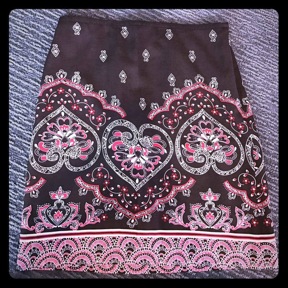 Paisley print brown and red Lincoln/mini skirt