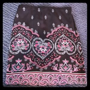 Paisley print brown and red Lincoln/mini skirt