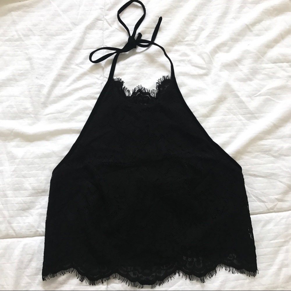 Topshop Lace Halter Top