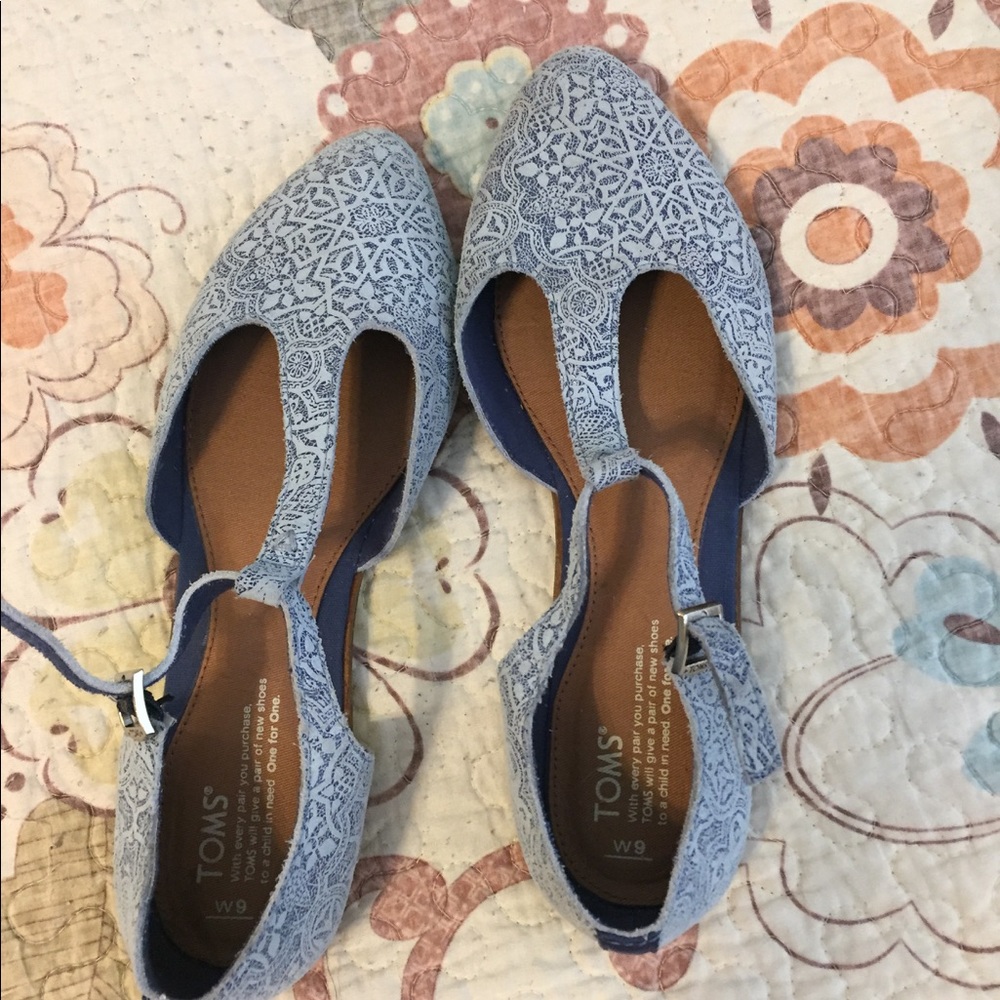 Baby blue Toms! Worn once or twice.