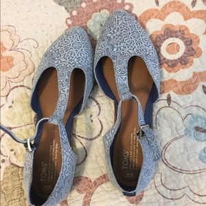 Baby blue Toms! Worn once or twice.