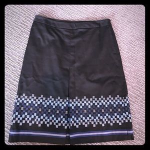 LOFT Skirts - Black front kick pleat skirt with stitching LOFT Skirts - Black front kick pleat skirt with stitching