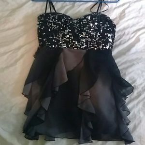 Strapless black dress
