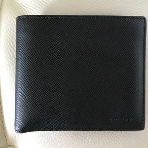 Prada saffiano leather bi-fold wallet