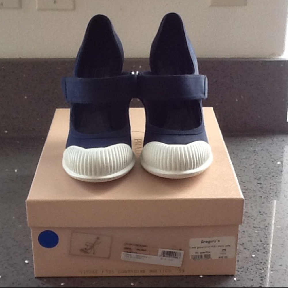 Authentic Blue PRADA Mary Jane shoes
