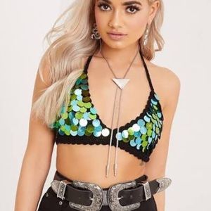 Sequin crochet bralette