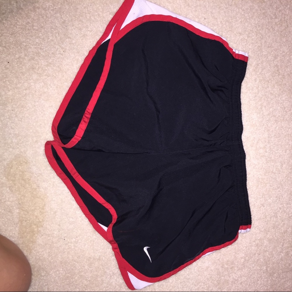 Black Red and White Girls Nike Shorts