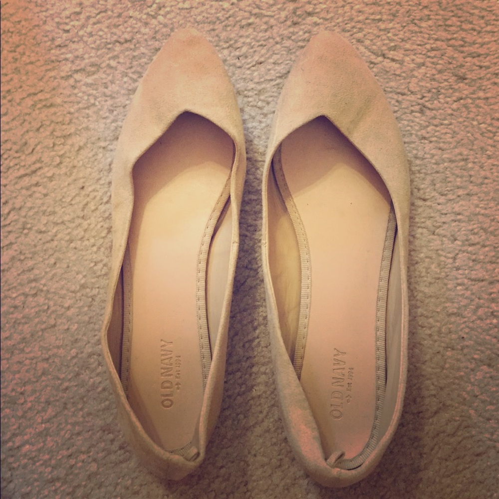 Suede Nude Pointed Flats