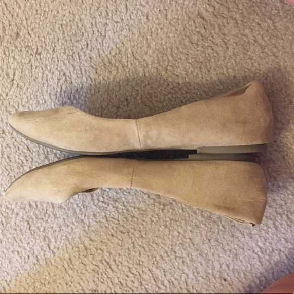 Suede Nude Pointed Flats - Picture 2 of 3