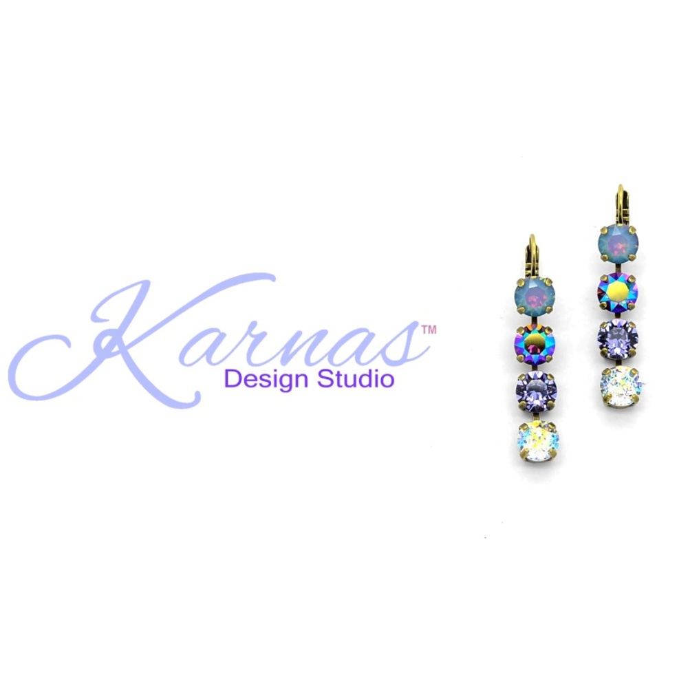 💎AMETHYST RAINBOW 4-Stone Crystal Drop Earrings