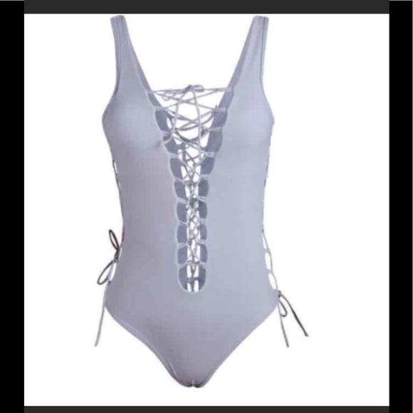 END OF SUMMER SALE! One piece lace up bathing suit - Picture 1 of 4