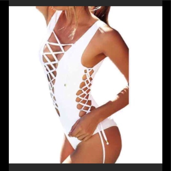 END OF SUMMER SALE! One piece lace up bathing suit - Picture 2 of 4