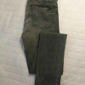 American Eagle stretch skinny jeans black 6 X Long
