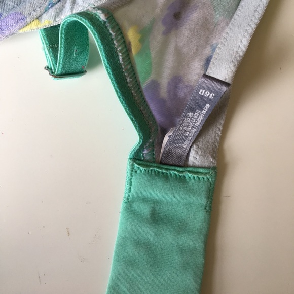 Full coverage blue aerie bra with flower pattern - Picture 2 of 3