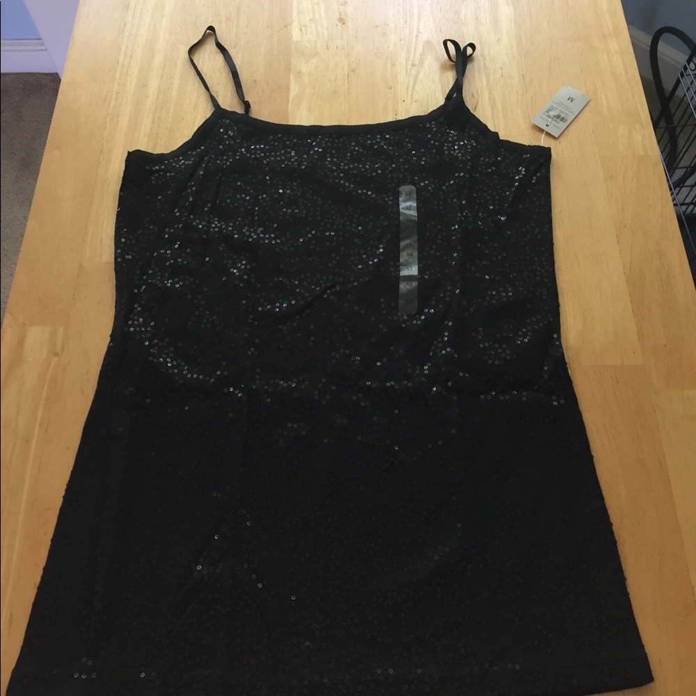 Black sequin tank top Medium, NEW WITH TAGS