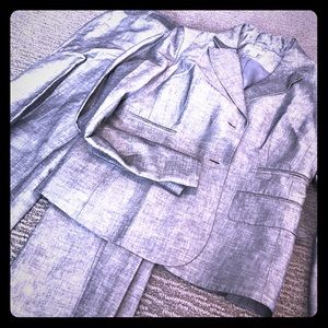 Like new gray linen/chambray suit