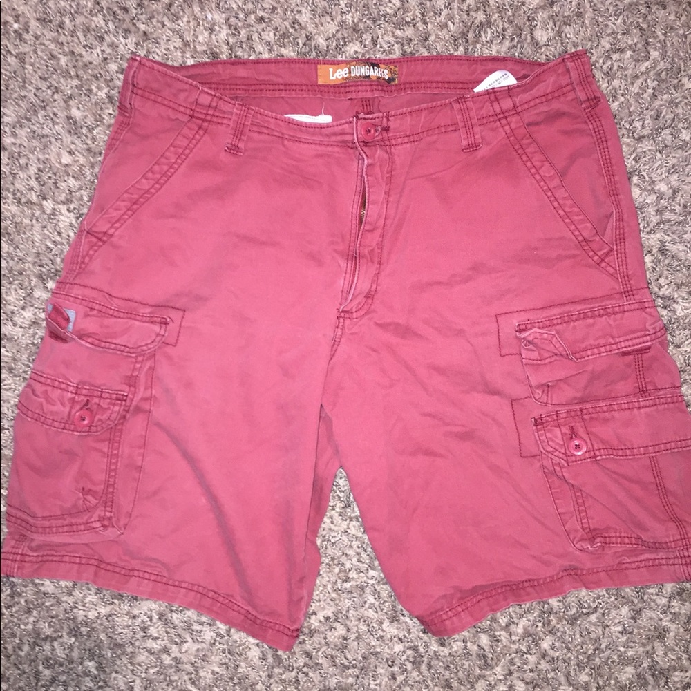 Mens Red Cargo Shorts