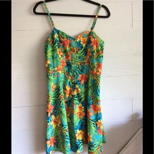Tropical print summer dress
