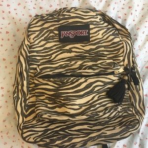 Jansports super FX backpack in metallic zebra