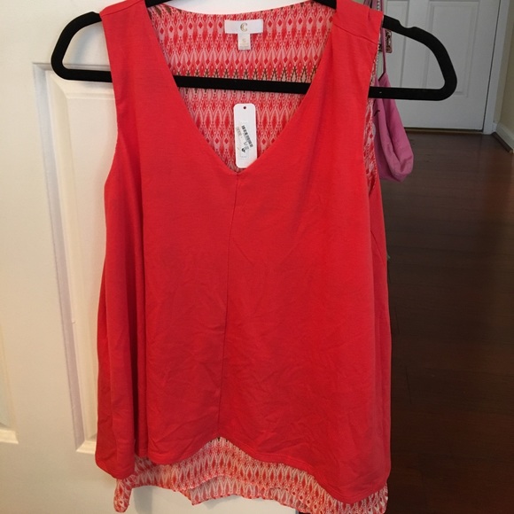 NWT Charming Charlie's coral top - Picture 1 of 3