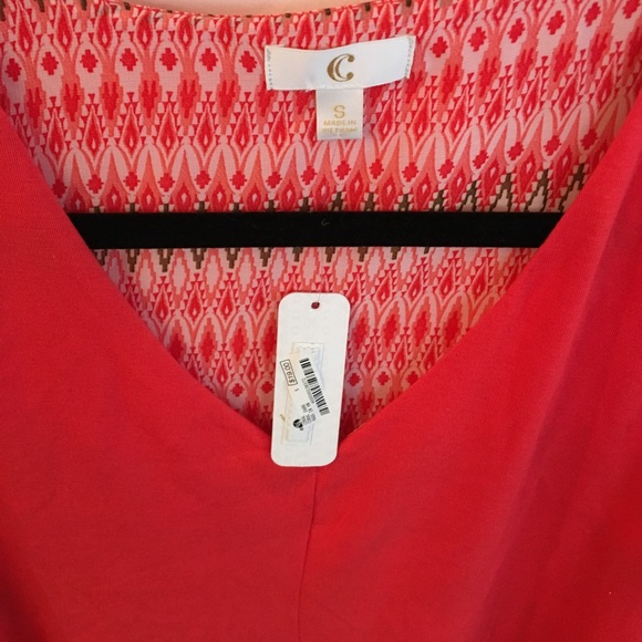 NWT Charming Charlie's coral top - Picture 3 of 3