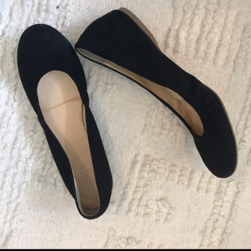 J. Crew black suede ballet flats