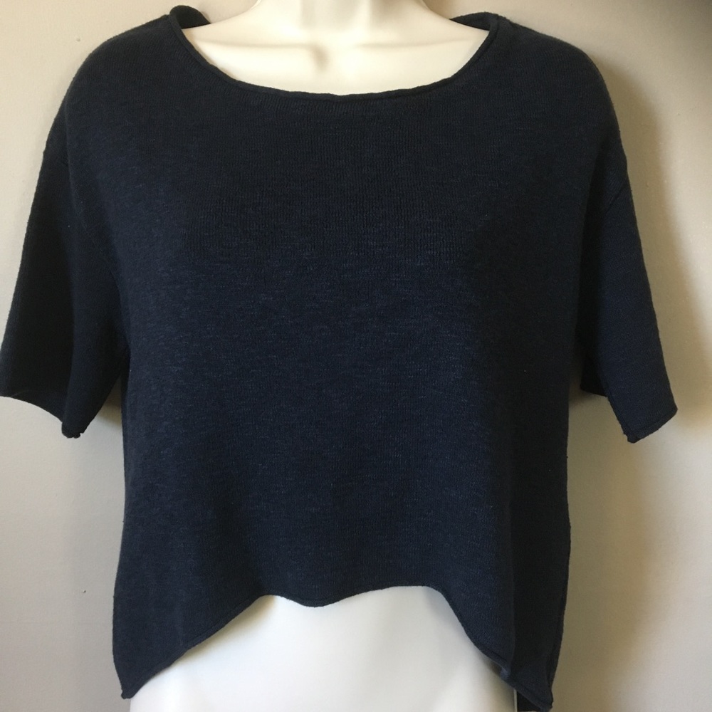 Zara knit crop top sweater blue size S